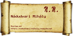 Nádudvari Mihály névjegykártya