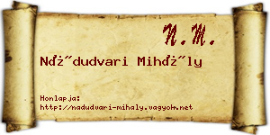 Nádudvari Mihály névjegykártya