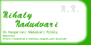 mihaly nadudvari business card